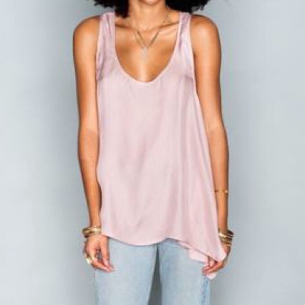 Cara Van Silky Satin Tank In Petal
